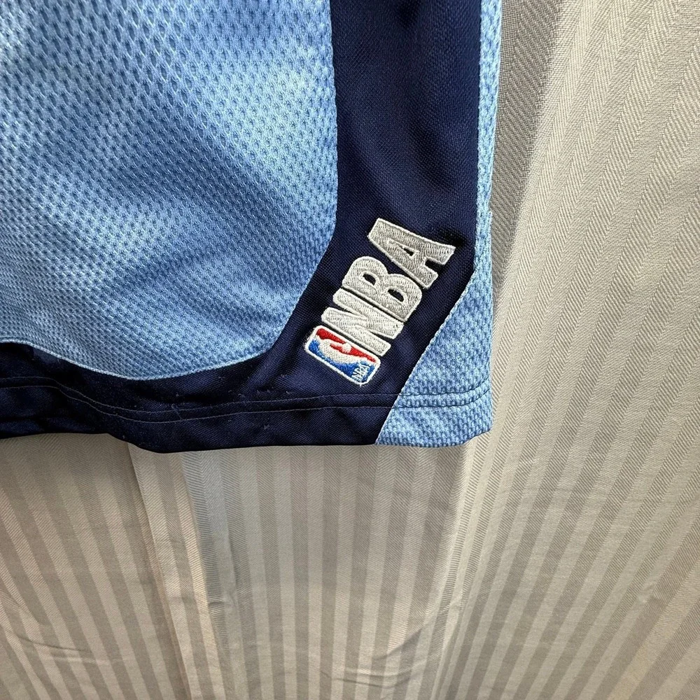NBA Mens 2XL Basketball Shorts Light Blue Navy Mesh Athletic Colorblock -spot‎
